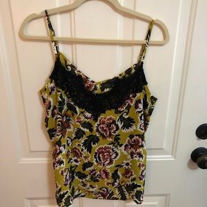Ann Taylor Factory Lace Floral Green Tank